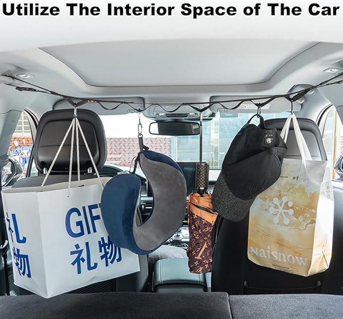 Car Clothes Hanger,Clothesline Clothes for Cars,Car Rear Multifunctional Hanging Clothes Hanger for Outdoor Travel Clothes Hanging Organizer for Car, SUV, Truck (1)