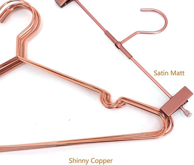 10Pack Koobay 13" Children Rose Copper Gold Shiny Metal Wire Top Clothes Hangers for Shirts Coat Storage & Display