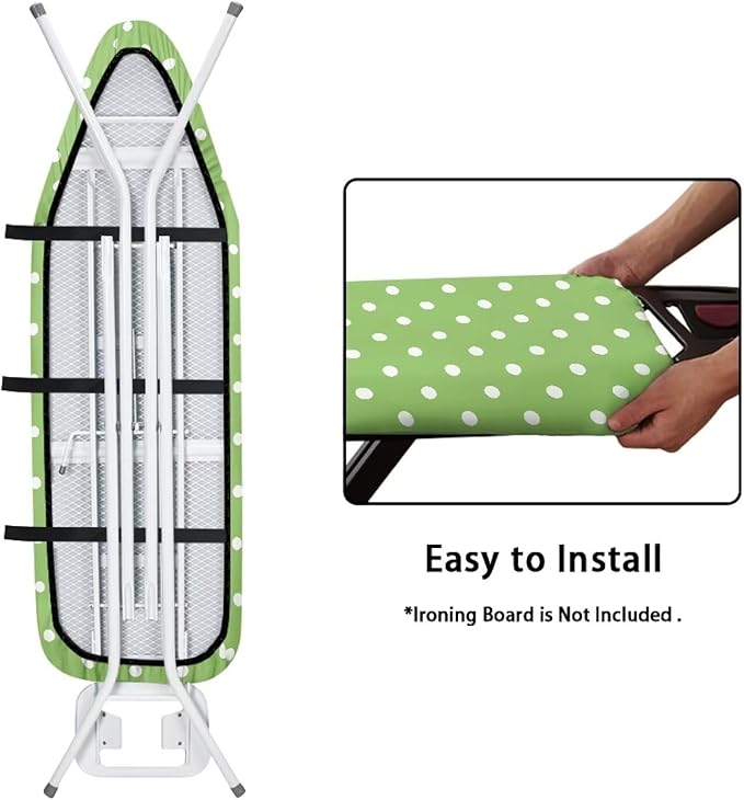 Ironing Board Cover Ironing Accessories with Elastic Edge Thick Iron Cover for Ironing Ventilate Table Top Ironing Board Cover-Green Spot