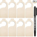 Patelai 14 Pcs Blank Wooden Clothing Rack Divider with Marker Pen Closet Blank Organizers Hanger Separators Hanging Closet Divider for Home Nursery Clothes(Wood Color)