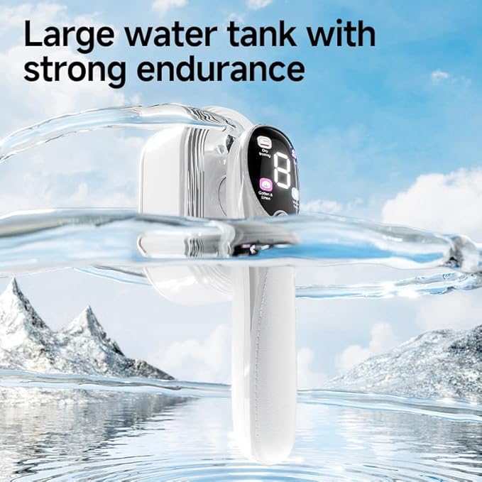 Handheld White Garment Steamer & Iron 2-in-1, Fast 10s Heat-Up Portable Clothes Steamer with LED Display, 4 Smart Modes & Leak-Proof Design – White Travel and Home Wrinkle Remover