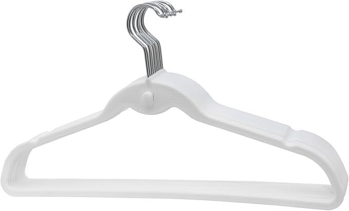 Prettyia Cascade Hangers White Steel Swivel Hooks -Slim, Sturdy Saves You Extra Space - Box of 20