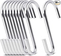 30-Pack Silver S Hooks for Hanging 2.4 Inch – Small S Hooks Carbon Steel Hangers for Jeans, Kitchen Pot & Plant Hanging – Lightweight 0.88 Inch Opening Holder for Wire Shelving, Towel & Purse