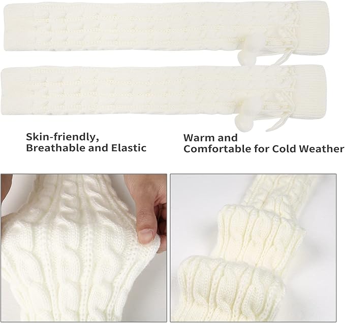 Benefeet Sox Wool Knit Leg Warmers for Women Vintage Boho Leg Warmers Long Winter Warm Thigh High Footless Boot Socks