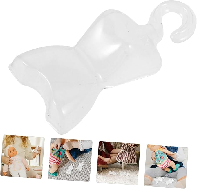100pcs Transparent Doll Hangers Dress Form Rack for Organizing Doll Clothes Accessories and Storage