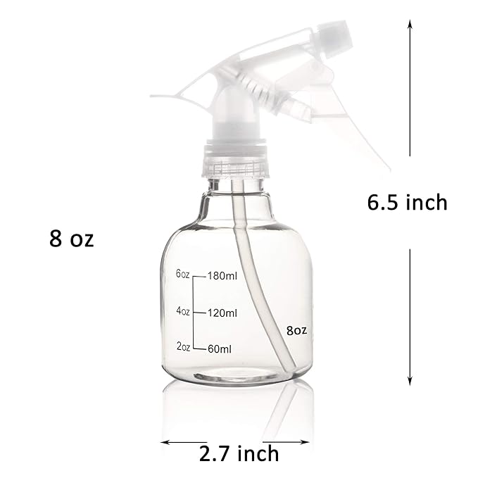 Youngever 6 Pack Empty Plastic Spray Bottles, Spray Bottles for Hair and Cleaning Solutions (8 Ounce)