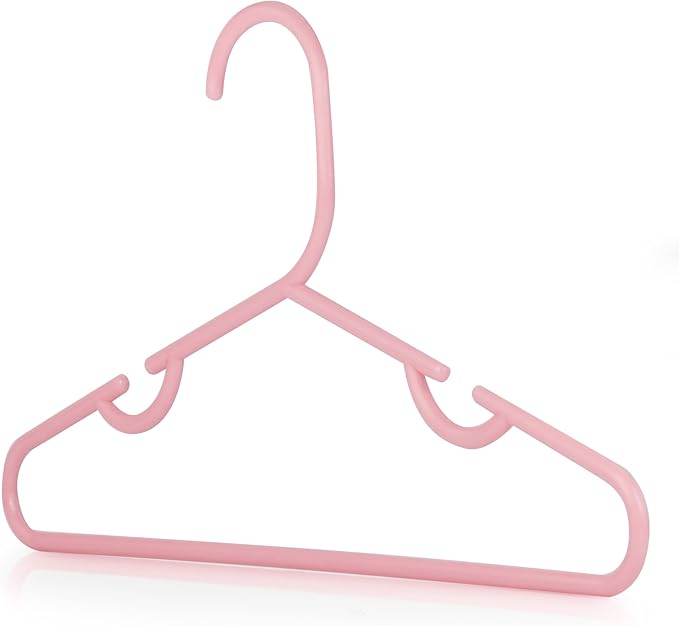 HANGERWORLD Toddler Hangers for Baby Nursery and Children's Closet Clothes Storage (10 Pack, Pink)