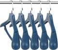 Suit Hangers for Men 6 Pack, Blue Coat Hangers Extra Wide Non Slip Width 17.7", Thick Plastic with Pants Bar & Metal Hook
