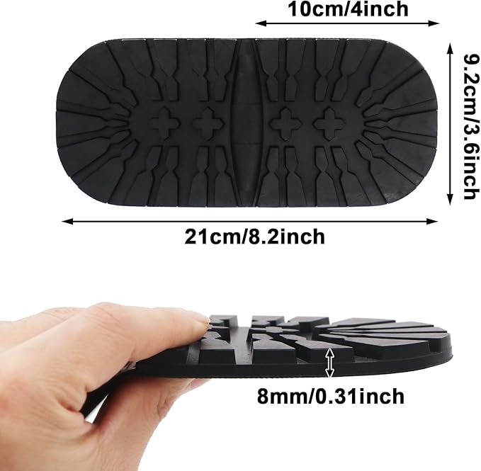 Shoes Heel Repair Rubber Pads 2 Pairs 8 mm Thick Extra Large Black Resistant Anti-Slip Boot Heel Replacement Soles Pad Sheets for Men’s & Women’s Shoes