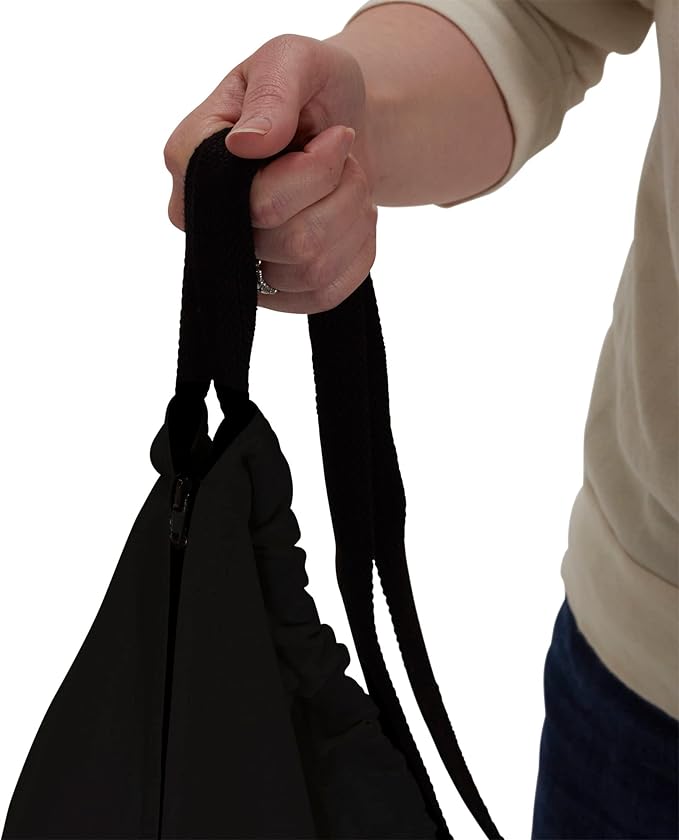 Household Essentials Door Hanging Laundry Bag, Washable Canvas Bag with Loop Handle, Holds Two Loads of Laundry, Great for Dorms and Small Spaces, Black