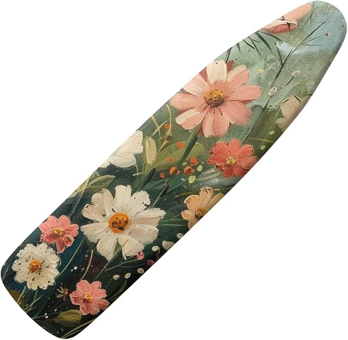 Flashideas Floral Print Ironing Board Cover and Pad- 52" x 13" Iron Board Cover Fits Standard Size, Iron Board Cover Accessories