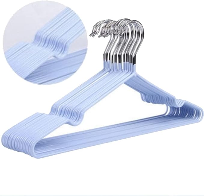 Clothes Hangers, Proof And SpaceSaving Anti Slip Hanging T Shirts, Underwear, Shirts, Pants, Skirts And Dresses, Etc (Blue)