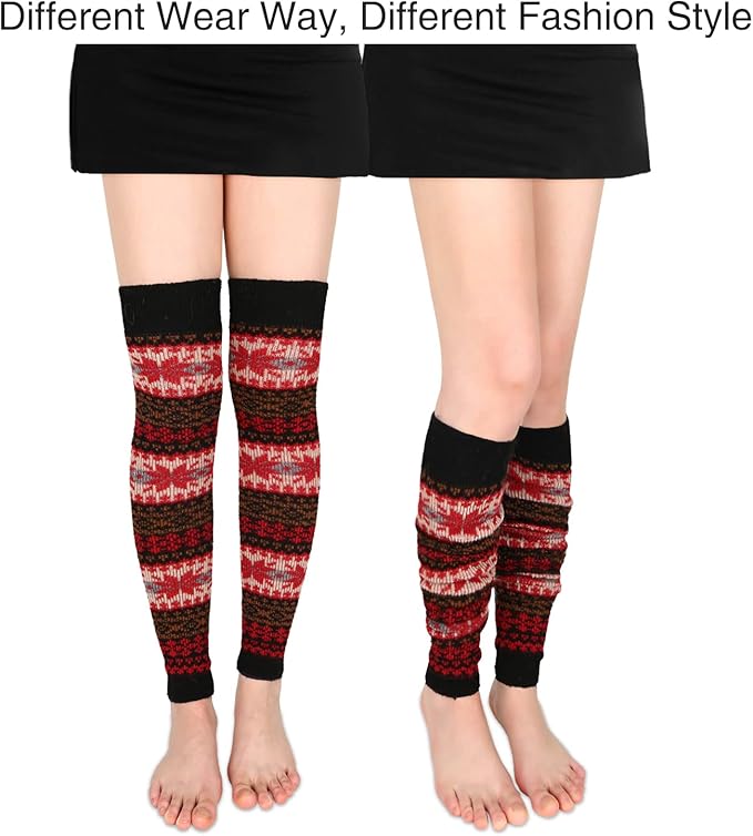 Benefeet Sox Wool Knit Leg Warmers for Women Vintage Boho Leg Warmers Long Winter Warm Thigh High Footless Boot Socks