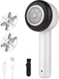 Fabric Shaver, Sweater Shavers to Remove Pilling, USB Rechargeable Lint Remover with 6-Leaf Blades, Fabric Defuzzer for Clothes Pilling, Fuzz, Lint Balls, Couch, Furniture, 2 Replacement Blades