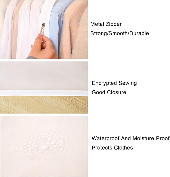 Clothes Rack Cover with Zipper, Dustproof Clothes Cover with 2 Durable Zipper Clothing Waterproof Protector, Designed for X-Type Coat Racks(Clear,180x130x95cm/71x51x37in)