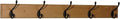 Wooden Mallet 5, Black Hooks, Light Oak Coat Rack