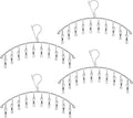 Clothes Hanger with 10 Clips, Stainless Steel, Windproof, for Drying Socks, Bras, Underwears, Baby Clothes, Hats, Scarfs, Towels, Pants and Gloves (4 Pack)