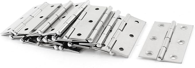 6cm 2.4" Clothes Hangers Long Rectangle 3 4mm Holes Folding Closet Cabinet Door Hinge Hardware Silver Children's Clothes Hangers Tone 20pcs
