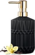 EMPO Matte Black Glass Soap Dispenser with ABS Plastic Pump, Lotion Dispensers for Kitchen, Bathroom (Black)