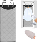 Over The Door Steamer Pad With Heat-Resistant Glove Steamer Board for Clothes Hanging Ironing Board Over The Door Portable Ironing Mat for Home And Travel Use
