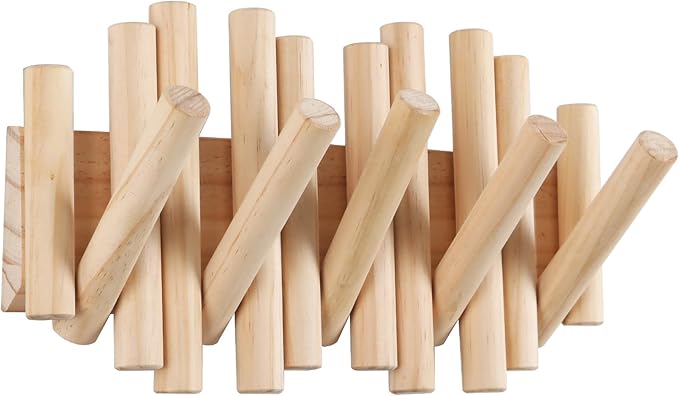 Wall Mount Coat Rack with 5 Hooks: Space-Saving Wall Coat Rack, Hooks for Hanging in Entryway, Bathroom, Home Office