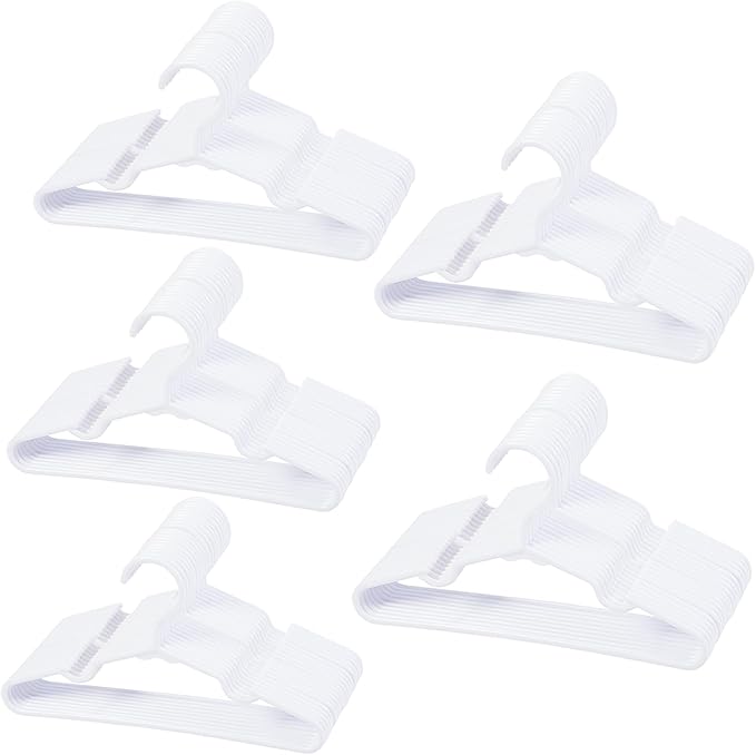 100 pcs White Baby Nursery Closet Hangers,Non-Slip Laundry Infant Pant Hanger for Newborn Clothes,Ultra-Thin Child Coat Hanger for Girl Boy Toddler Kids