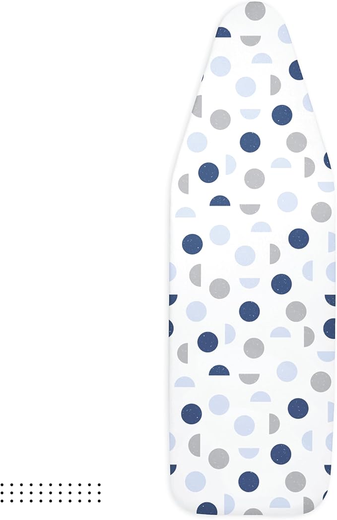 Encasa XO Ironing Board Cover and Pad 49"x18" - Thick 3mm Felt Padding, Drawstring Tightening & Lock, Easy Fit, Scorch & Stain Resistant, Fits Wide Ironing Board - Blue Moon