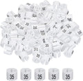 MECCANIXITY Clothes Hanger Marker Colored Hanger Sizer Garment Markers Tag (Number 35, White) for Garment Clothing Color Coding, Pack of 100 Pcs
