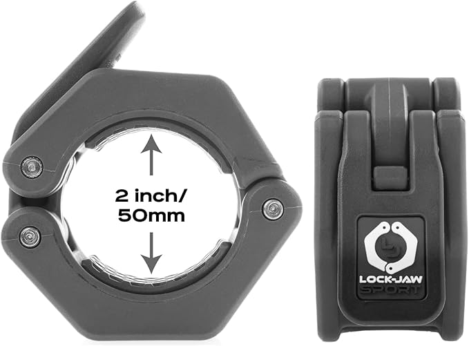 Lock-Jaw Sport Olympic Barbell Collar - Quick Release Barbell Clamp (Yellow)