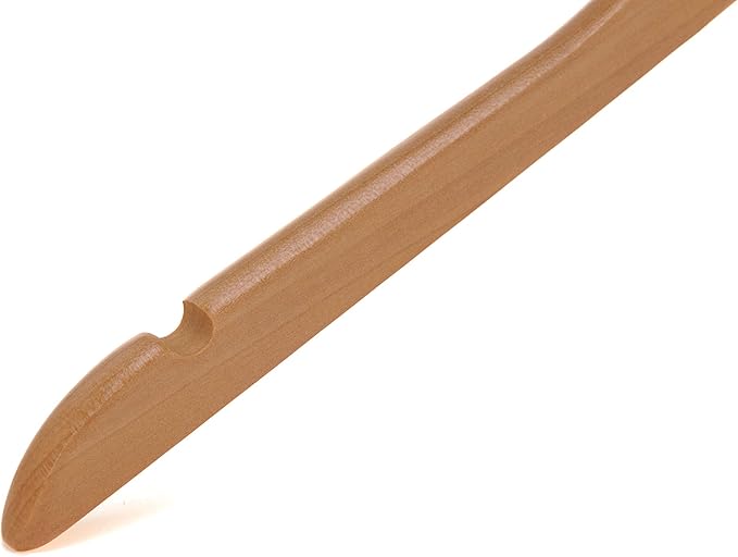 Quality Semi Curved Wooden Suit Hangers, 10-Pack Smooth Finish Solid Wood Coat Hanger with Swivel Hook, Jacket, Pant, Dress Clothes Hangers (Natural, 10)