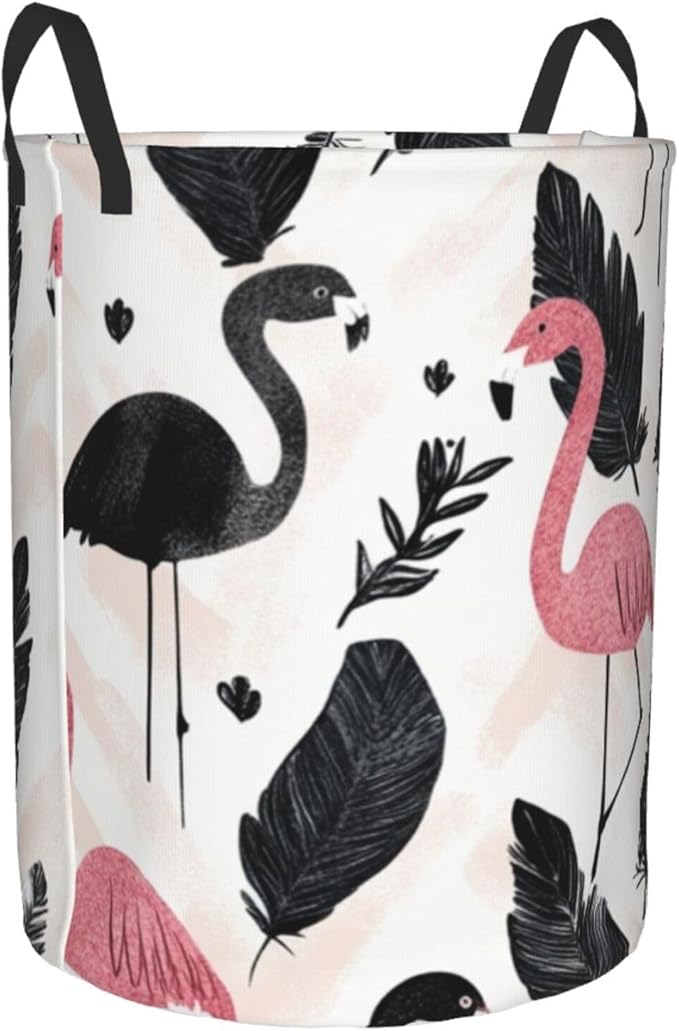 Flamingo Print Laundry Basket For Storage Bins Gift Baskets Bedroom Clothes Hamper