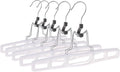 Premium Skirt Hangers 60-Pack - Thin Space-Saving Skirt Hanger Set with Clamp, Pant Hanger, Shorts Hangers with Heavy-Duty Locking Clasp, Multipurpose Quality Jean Hangers Set (White, 60)