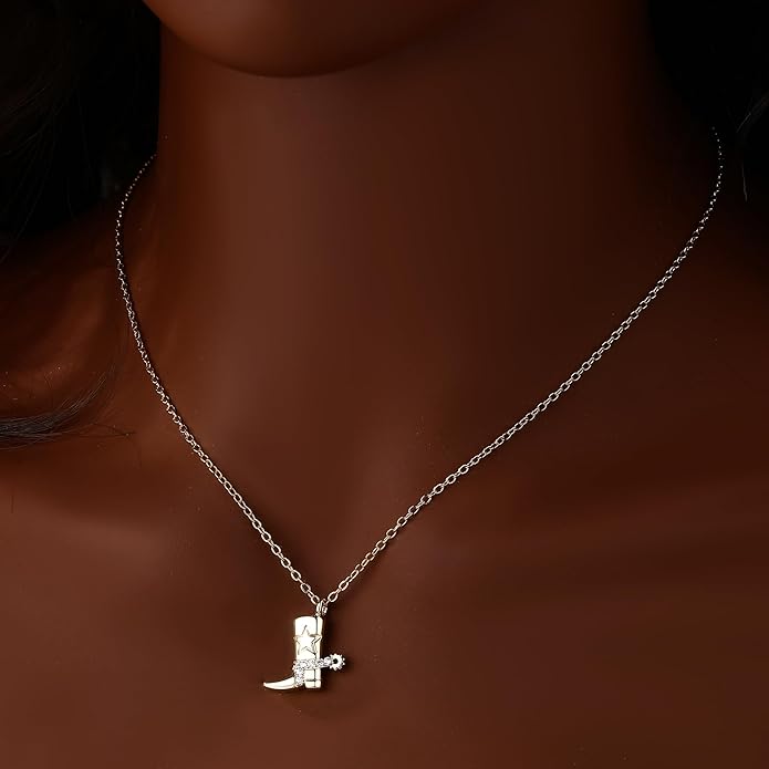 Chunky Gold Necklace for Women Gold Evil Eye Cowboy Pendant Necklace Dainty Paperclip Chain Vintage Luck Amulet Choker Necklaces Celestial Jewelry Gift