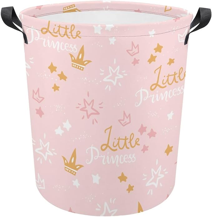 Pink Princess Laundry Basket Princess Room Decor Dirty Clothes Kids Laundry Hamper Girls Room Decor Girls Hamper