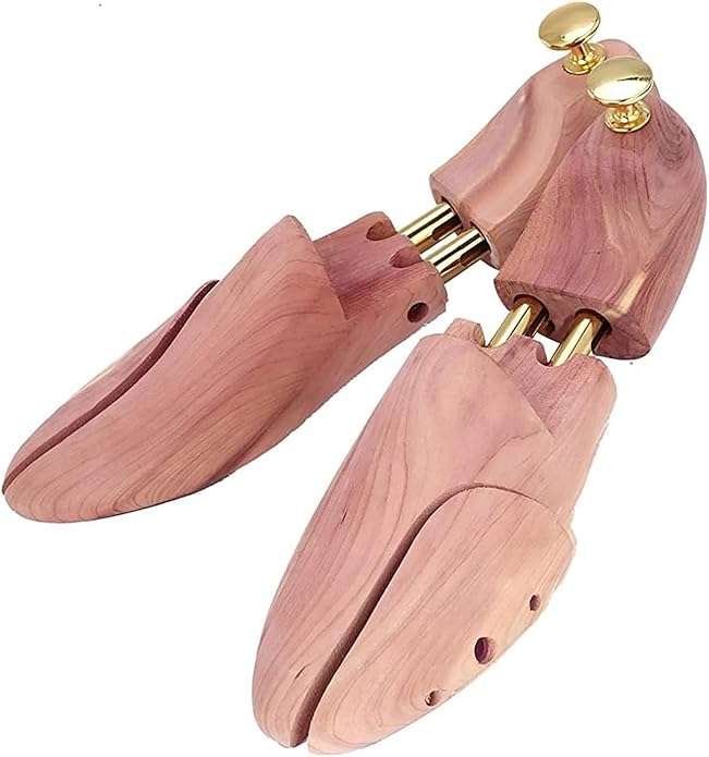 1 Pairs Twin Tube USA Grown Red Cedar Wood Adjustable Width Shoe Shaper For Men Women Shoe Tree, Crease Protector
