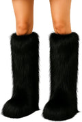 Berlune Faux Fur Fuzzy Leg Warmers Furry Boot Cuff Fur Fluffy Shoes Cover Sleeves for Women Valentines Winter Costumes
