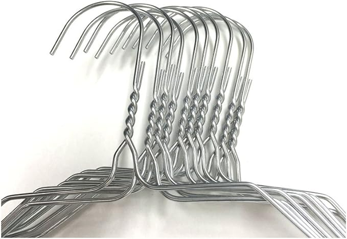 10 Pack Steel Metal Wire Hangers Adult Coat Clothes Hangers - 13 Gage Thickness Silver Color Galvanized Metal Wire Hanger