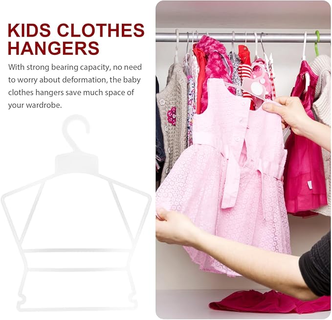 Baby Clothes Hangers Plastic Kids Hangers for Infant Clothes Drying Rack Non-Slip Toddler Organizer Space Saving