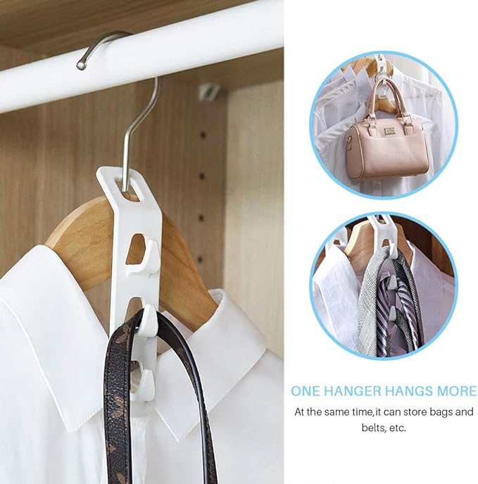 Cascading Clothes Hanger Hooks,Space Saving Series Multi-Function Multi-Layer Cabinet Clothes Connection Folding Storage Clothes Rack Hanger Household Strong Load-Bearing Closet Hook (20pcs)