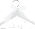 Ella Celebration Bride to Be Wedding Dress Hanger Wooden and Wire Bridal Hangers for Brides (White with Silver Wire)