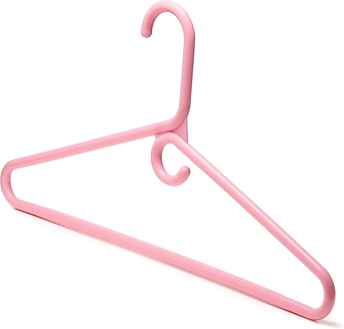DEILSY™ Pink Heavy Duty Hangers with Hooks for Scarves & Belts – Thick and Strong Clothes Hangers for Shirts, Jackets, Pants, and Dresses – Space-Saving Plastic Hangers – Pack of 10