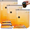 AirVault Vacuum Storage Bags for Travel & Home - Space Saver Compression Packing Bags Set for Clothes, Blankets & Seasonal Storage, Small (4), Medium (8), Large (8) (Orange,20-Pack Combo)