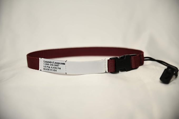 Laundry Loop with Sock Snare, Premium Maroon Laundering Strap