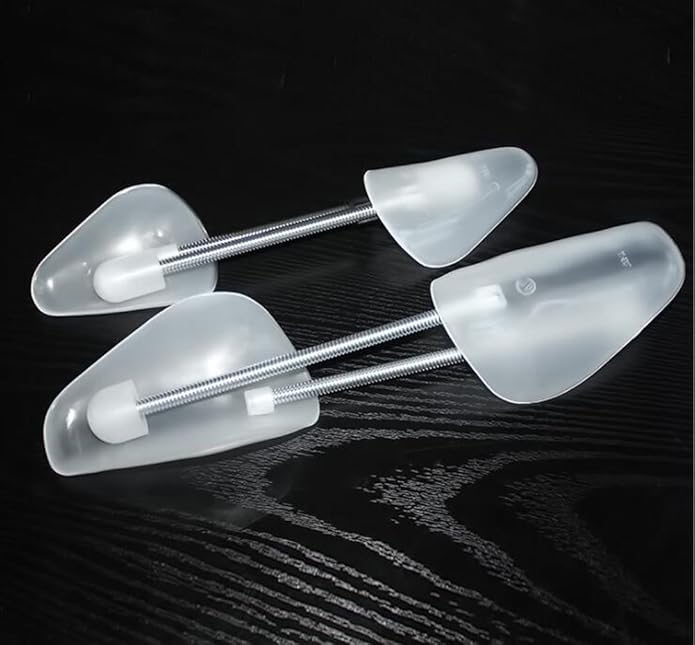2Pairs Transparent Plastic Practical Shoe Tree Stretcher Shaper Adjustable Length Shoes Boot Holder Organizer