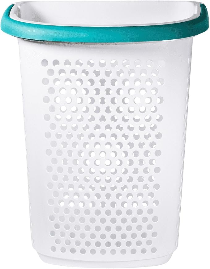 2Bushel -Wheeled Laundry Plastic Basket ，With a Handle, Lightweight and Durable, With Wheels, Suitable for Apartments, Bedrooms, Bathrooms and Laundry Rooms (15.47x 20.11 x 25 in)