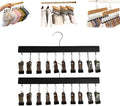 Closet Organizer with 10 Clips, 2026 NEW Space Saving Hanging Closet Organizer, Space-Saving Hat Scarf Clothespins for Jeans Skirts Socks Pant Hangers with Clips (2, Black)