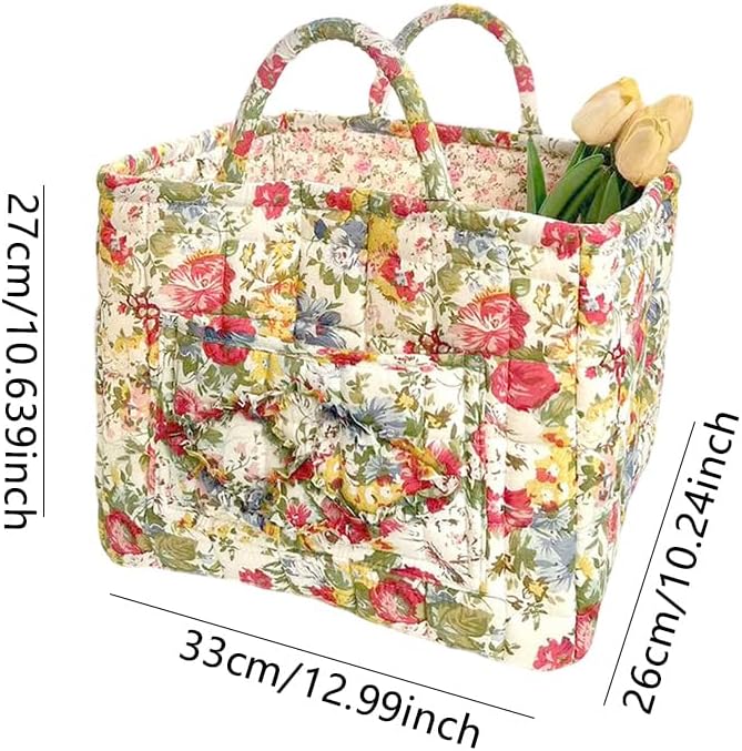 Floral Fabric Storage Basket Car Interior Storage Basket Underwear Sundries Laundry Baskets Supplies Home Organizer Bag (style 9)