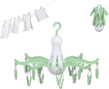 Rogess Octopus Drying Hanger, Clothes Drying Hanger with Clips, Sock Hanger for Drying, 8-Claw Octopus Hanging Dryer with 16 Clips Small Hanger, Travel, Indoor Outdoor use (Green)