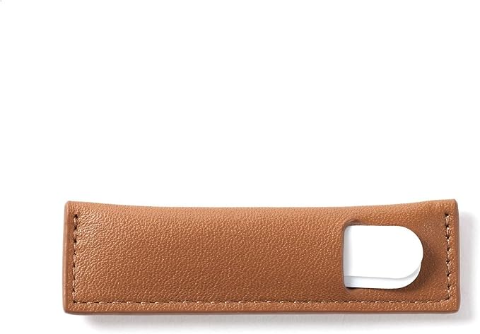Leatherology Cognac Collar Stay Case – Full Grain Leather Holder for Organized Collar Stays, Compact & Travel-Ready