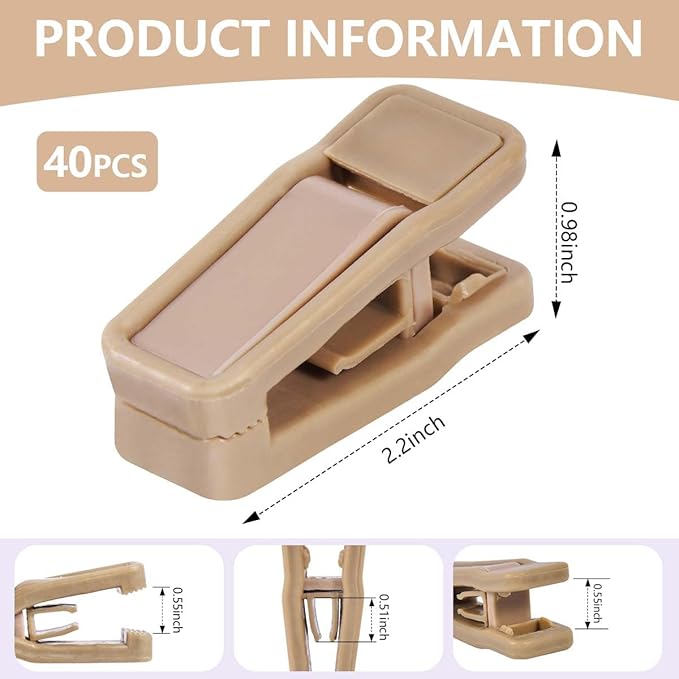 40 Pcs Plastic Baby Hanger Clips Slim-line Finger Clips Set for Clothes Hanger Velvet Hanger (Skin)
